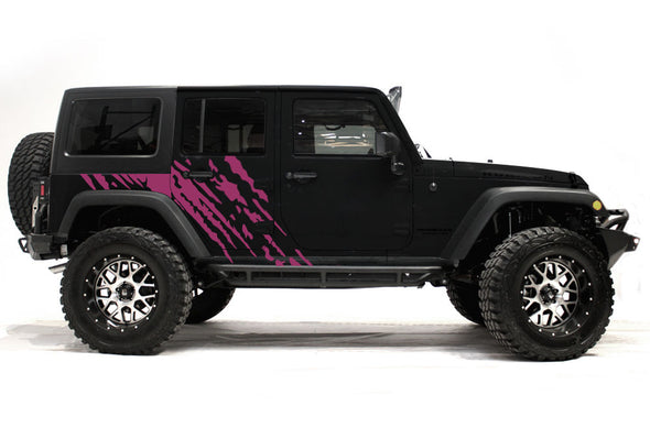 Purple Splash Side Graphics Kit for Jeep Wrangler 4-Door