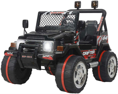 Electric Jeep for Kids Black with Decoration