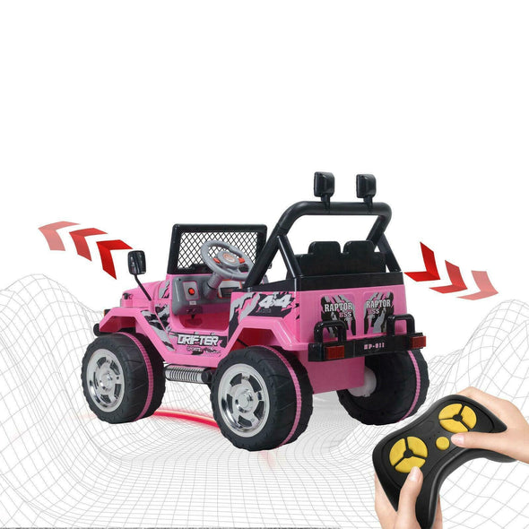 Electric Jeep for Kids Pink with Decoration