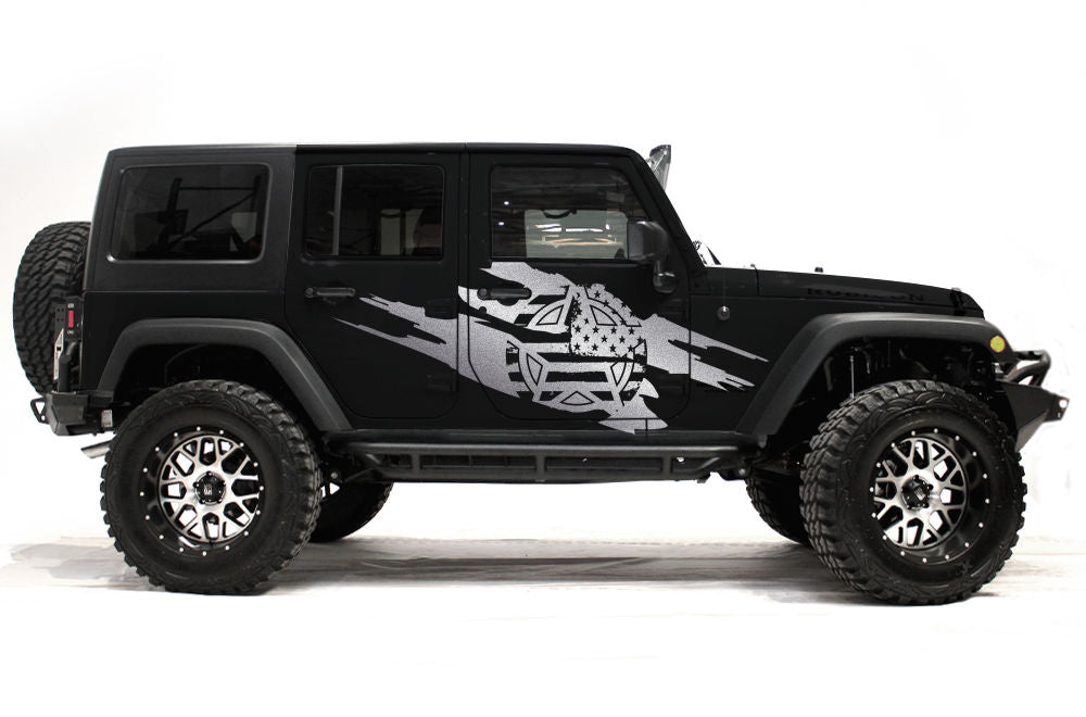4R Quattroerre.it 17110 naklejka Army Star armii na okap Jeep Renegade na  drzwi samochodowe, średnica 33 cm, matowa czerń, 2 sztuki - Ceny i opinie  na