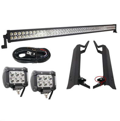 52" 288W LED Light Bar, Mounting Brackets for Jeep Wrangler TJ 97-06