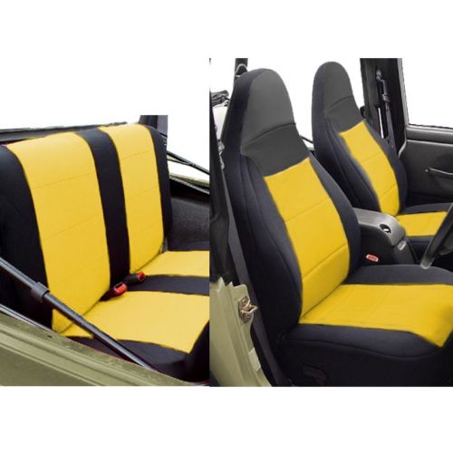Yellow Neoprene Custom Seat Covers Full Set for Jeep TJ 1997-02